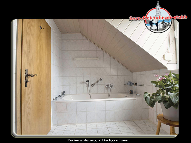Weiterer Blick ins Badezimmer der Ferienwohnung Freiendiezer Stubb in Diez